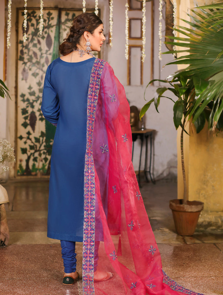 Blue 3 Piece Lawn Suit - Khas