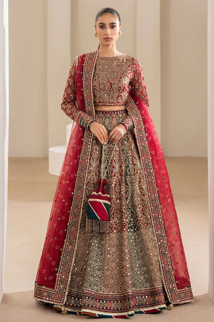 Embroidered Chiffon Red 3 Piece Unstitched Suit - Jazmin
