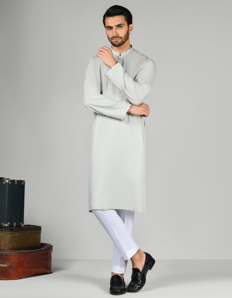 Blended Ivory Kurta - J. Junaid Jamshed