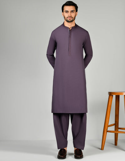 Cotton Purple Shalwar Kameez - J. Junaid Jamshed