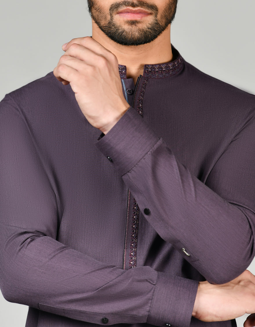 Cotton Purple Shalwar Kameez - J. Junaid Jamshed