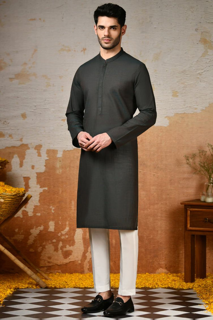 Cotton Green Kurta - J. Junaid Jamshed