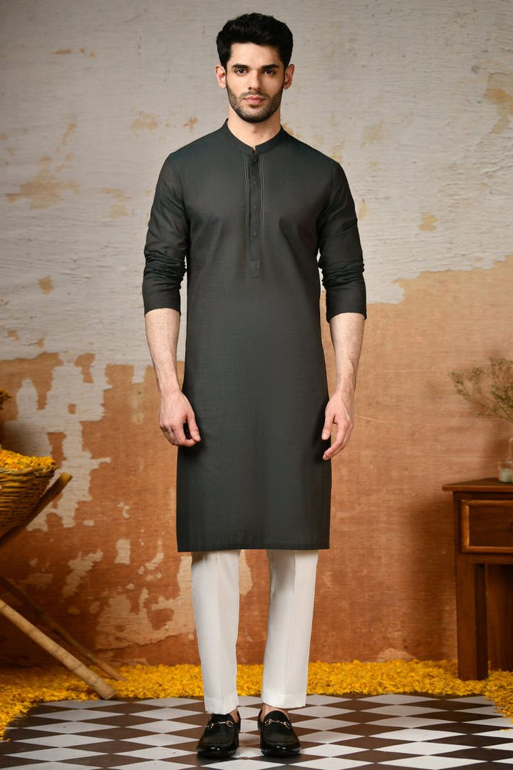 Cotton Green Kurta - J. Junaid Jamshed