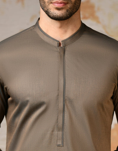 Cotton Brown Shalwar Kameez - J. Junaid Jamshed