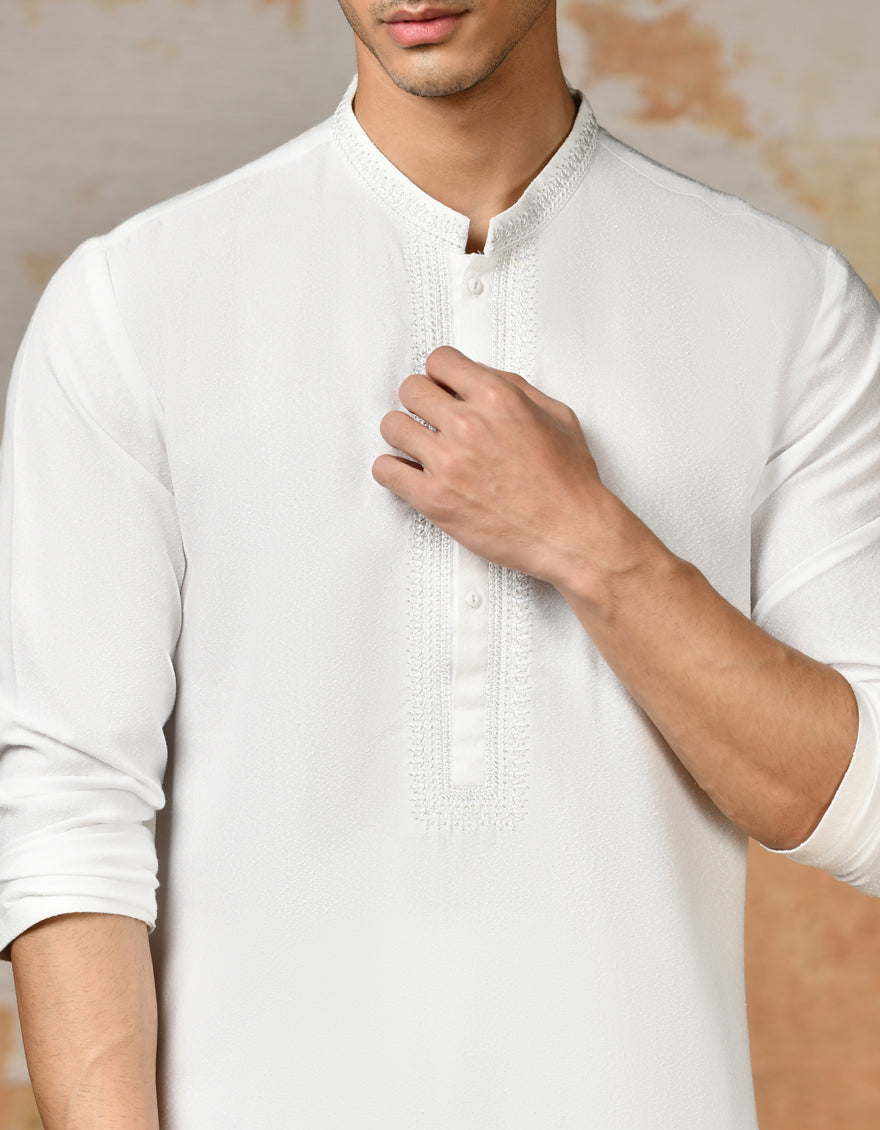 Blended White Shalwar Kameez - J. Junaid Jamshed