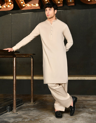 Cotton Fawn Shalwar Kameez - J. Junaid Jamshed