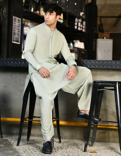 Cotton Jade Green Shalwar Kameez - J. Junaid Jamshed