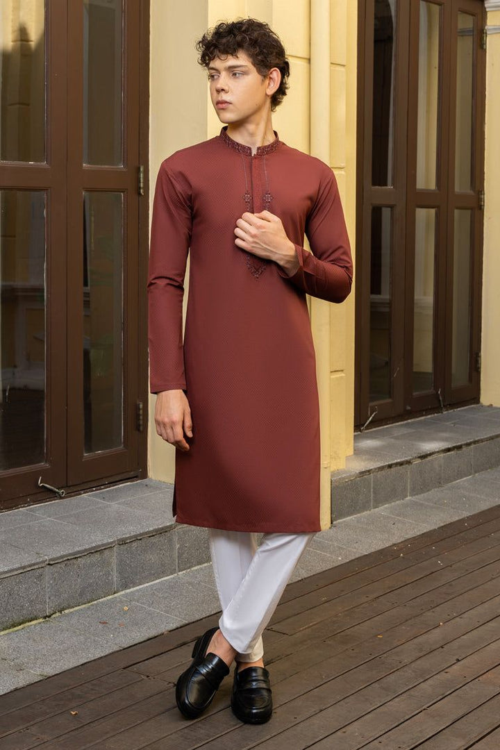 Blended Rust Boys Kurta - J. Junaid Jamshed
