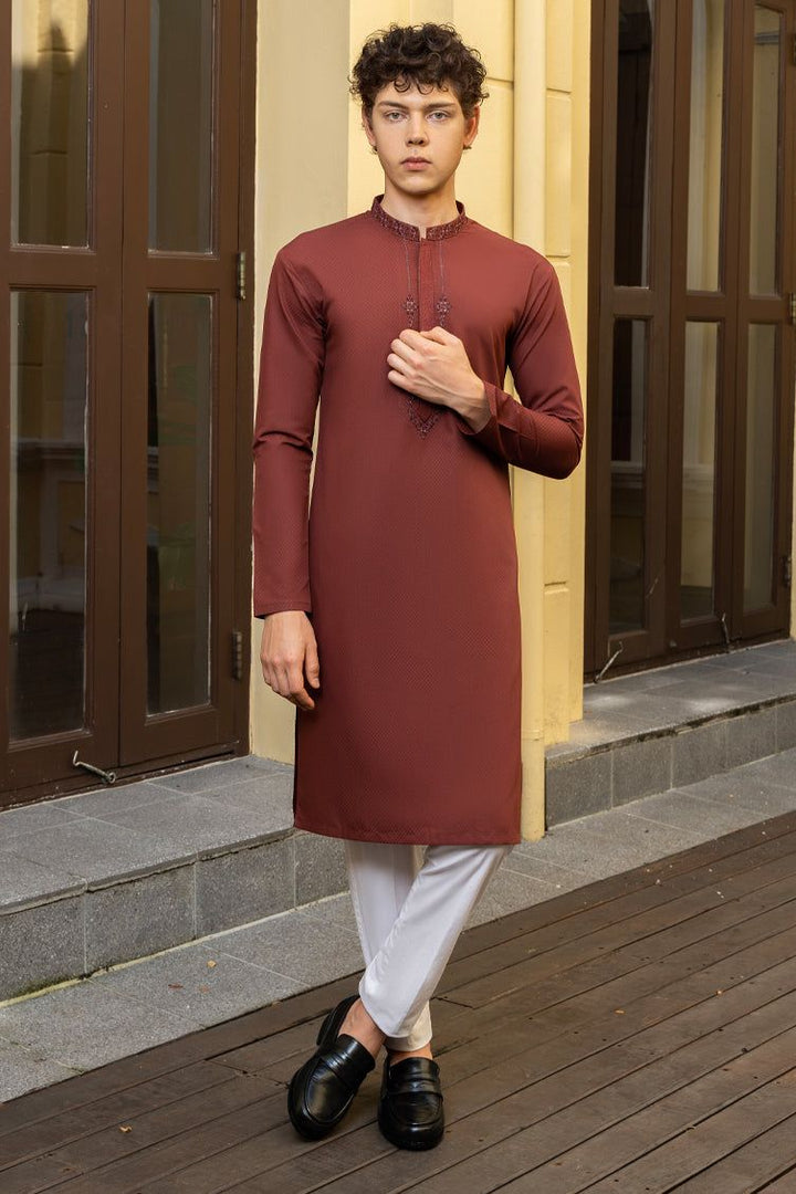Blended Rust Boys Kurta - J. Junaid Jamshed