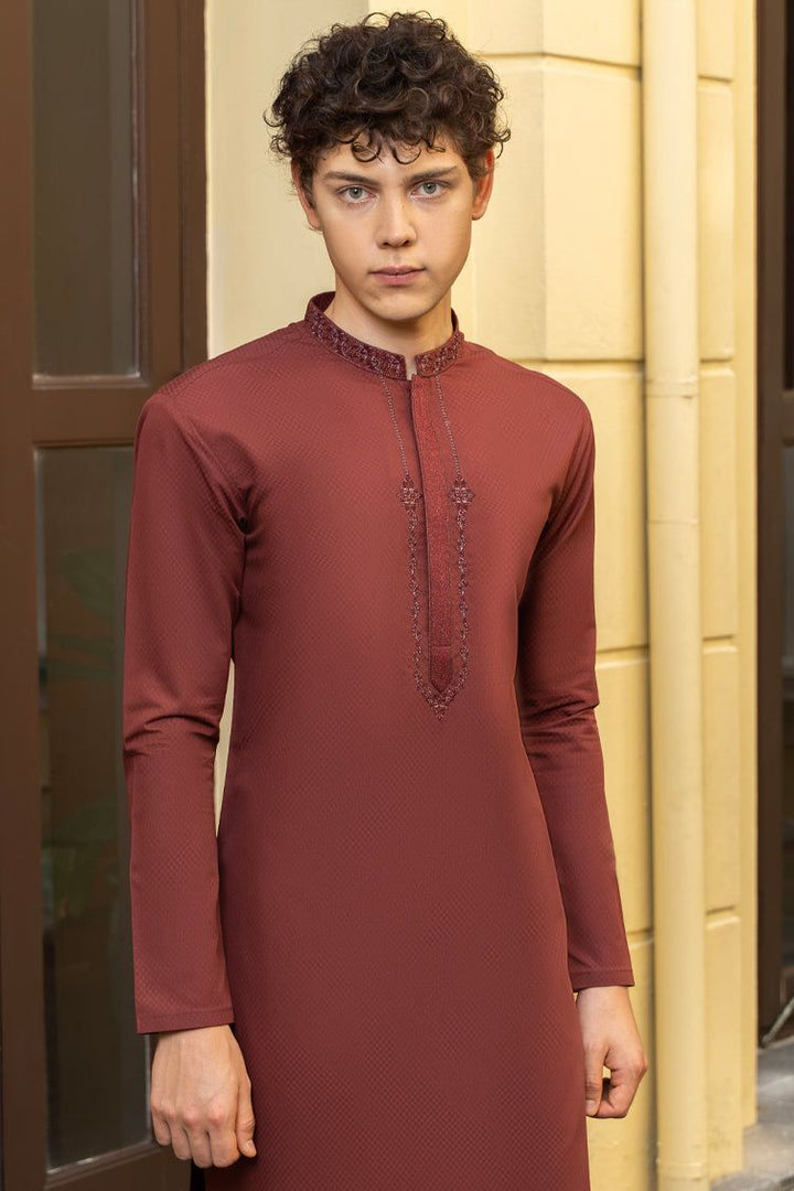 Blended Rust Boys Kurta - J. Junaid Jamshed