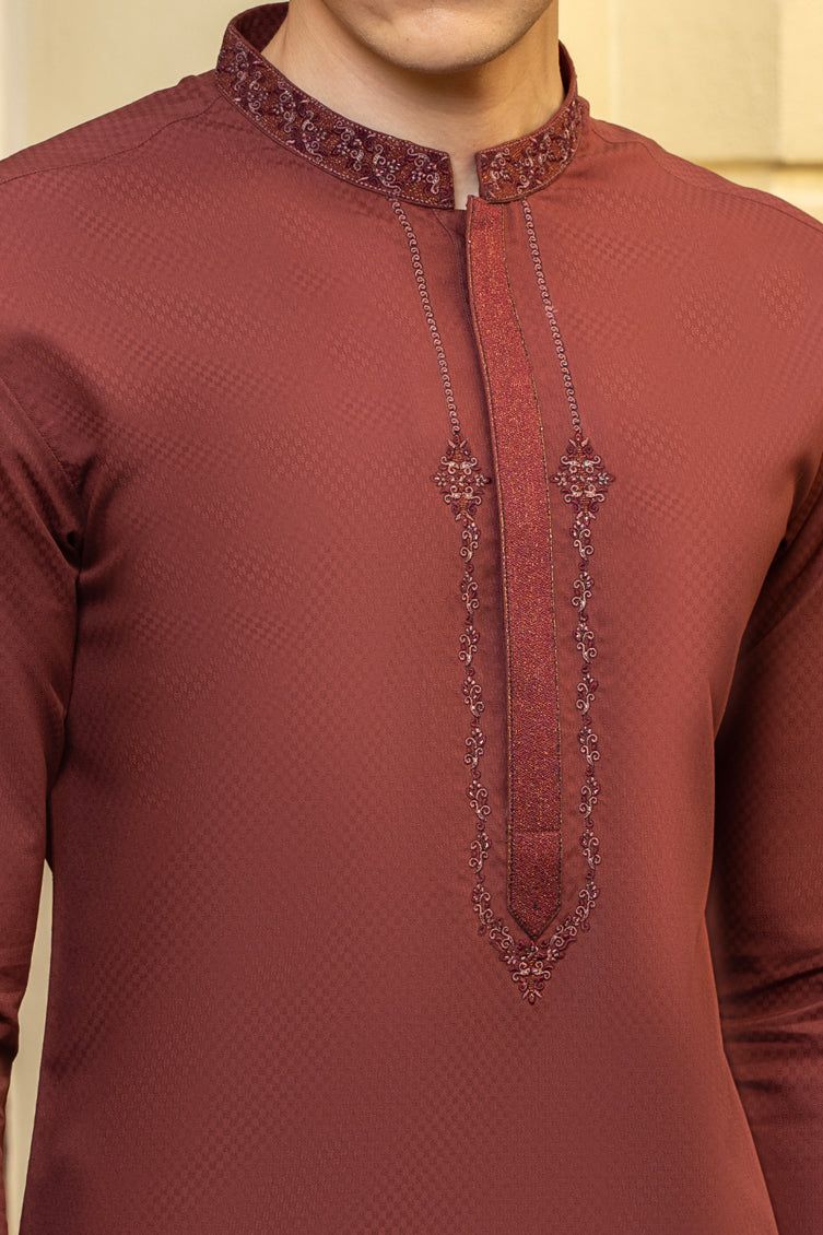 Blended Rust Boys Kurta - J. Junaid Jamshed