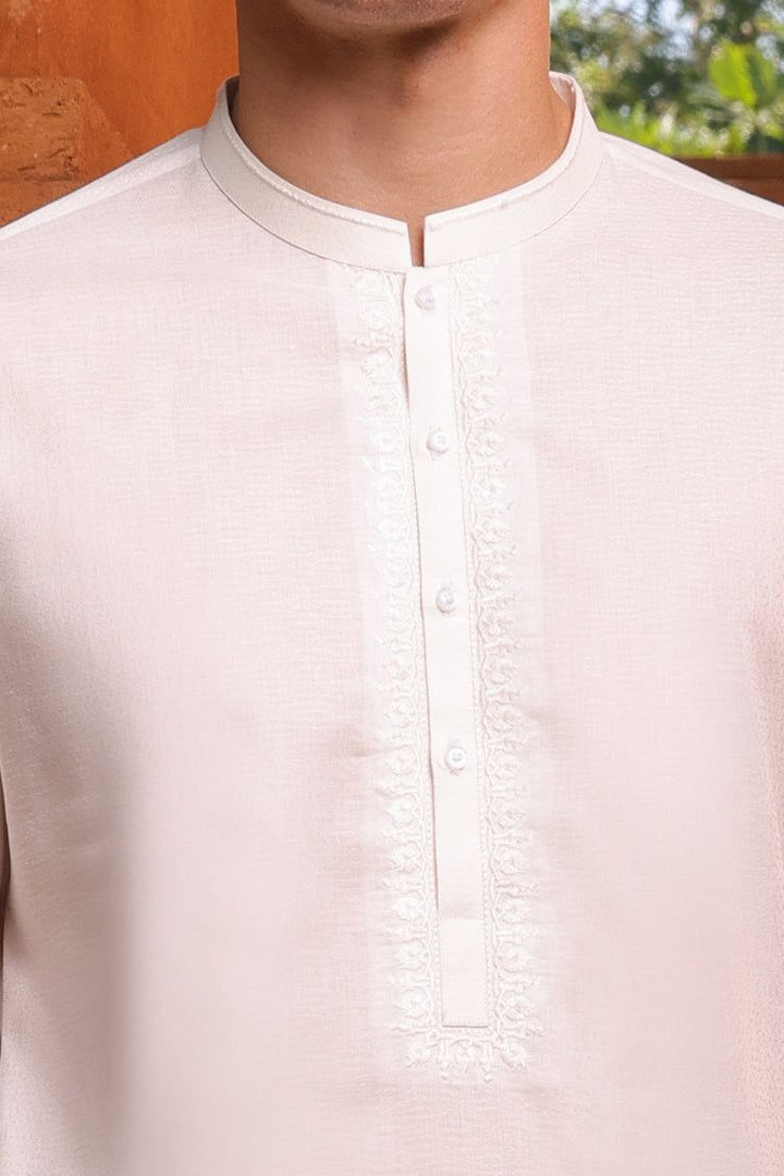 Cotton White Kurta - J. Junaid Jamshed