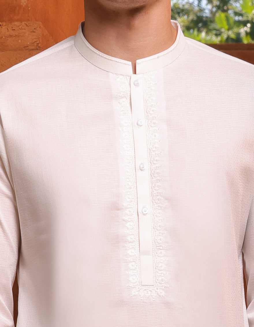 Cotton White Kurta - J. Junaid Jamshed