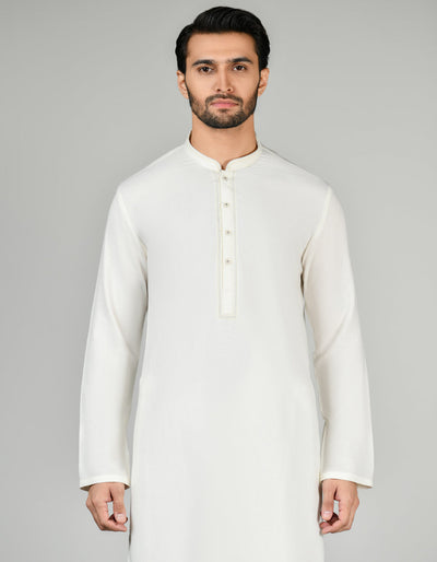 Blended Off White Shalwar Kameez - J. Junaid Jamshed