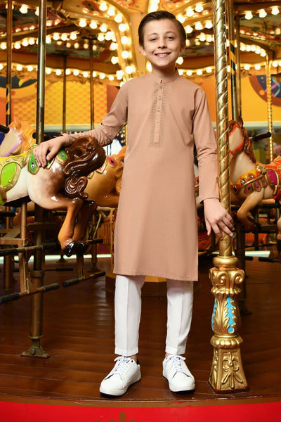 Blended Peach Kurta - J. Junaid Jamshed