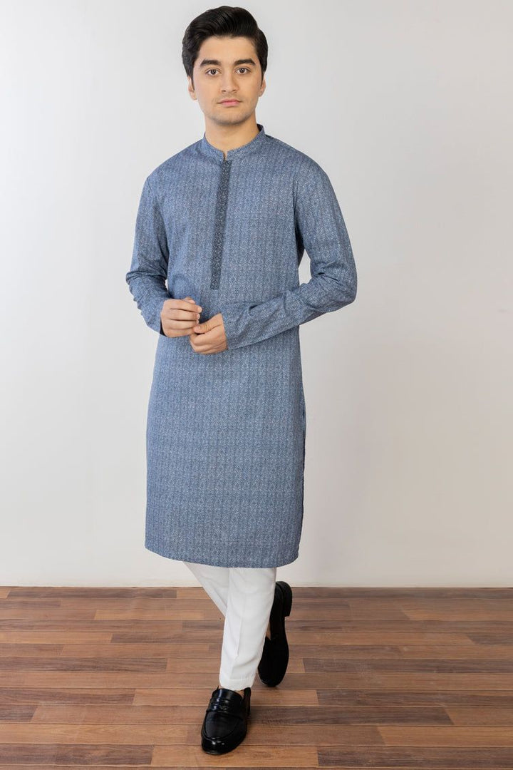 Cotton Blue Boys Kurta - J. Junaid Jamshed
