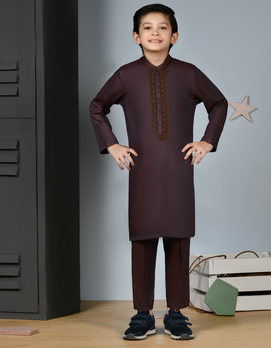 Cotton Brown Shalwar Kameez - J. Junaid Jamshed