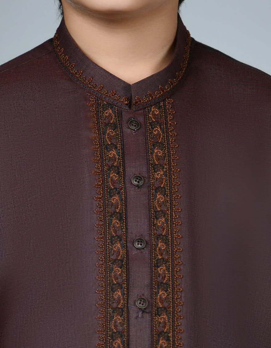 Cotton Brown Shalwar Kameez - J. Junaid Jamshed