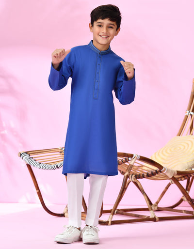 Cotton Royal Blue Kurta - J. Junaid Jamshed