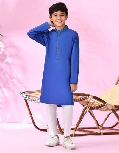 Cotton Royal Blue Kurta - J. Junaid Jamshed