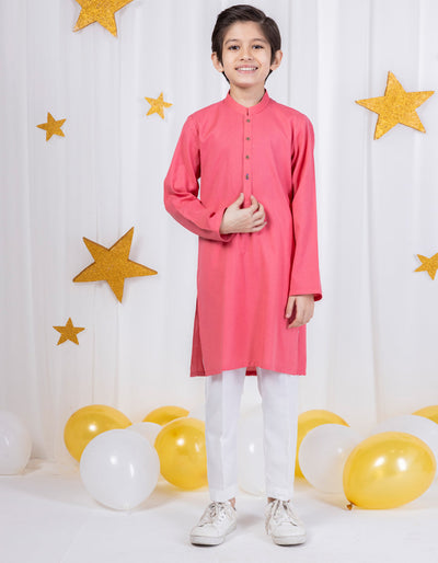 Cotton Pink Kurta - J. Junaid Jamshed