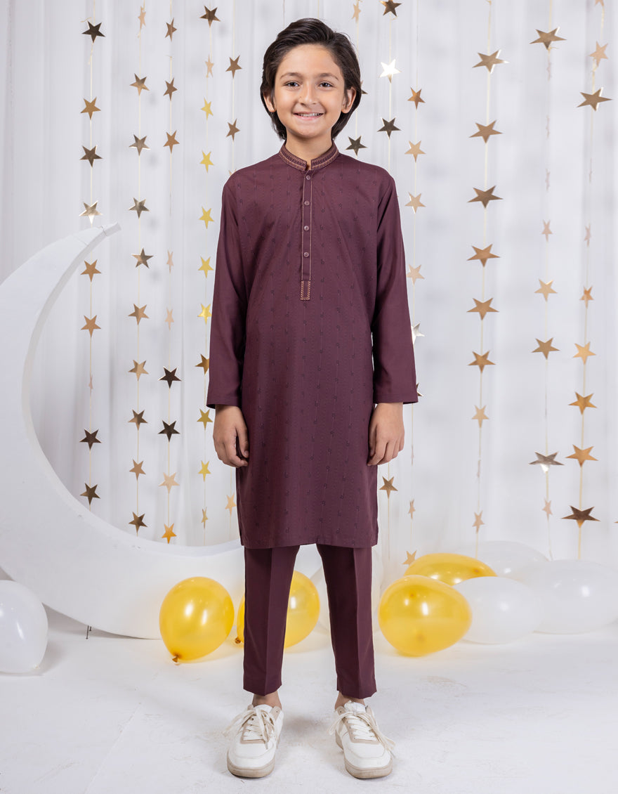 Blended Brown Kurta Trouser - J. Junaid Jamshed