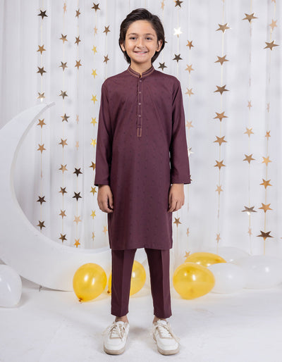 Blended Brown Kurta Trouser - J. Junaid Jamshed