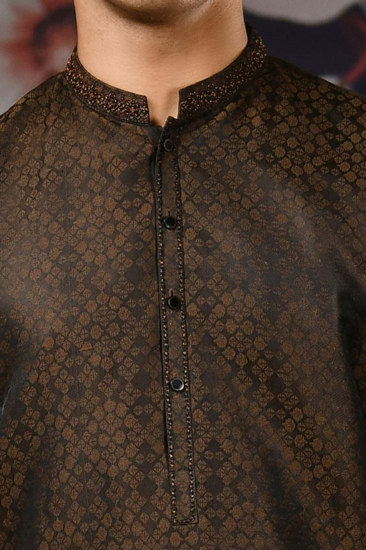 Dark Brown Kurta - J. Junaid Jamshed