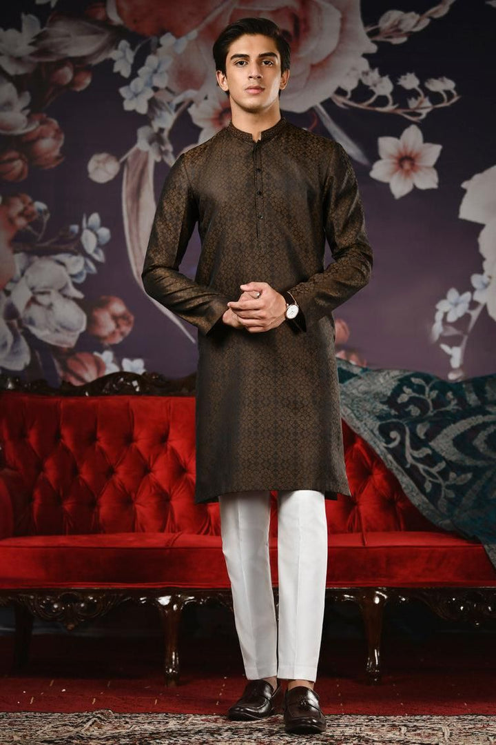 Dark Brown Kurta - J. Junaid Jamshed