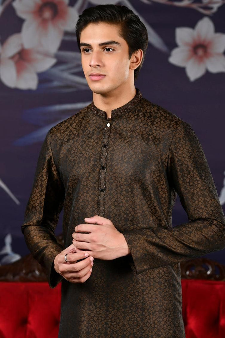 Dark Brown Kurta - J. Junaid Jamshed