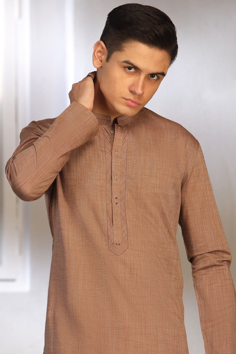 Cotton Almond Teen's Kurta  -  J. Junaid Jamshed