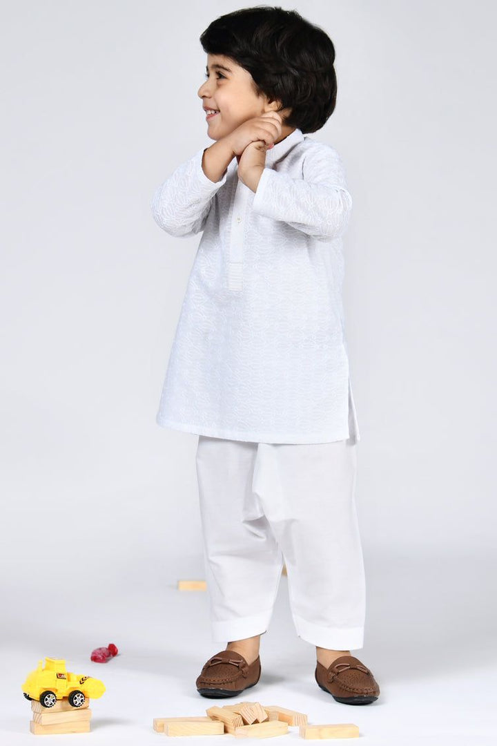 White Kurta Pyjama - J. Junaid Jamshed Infants