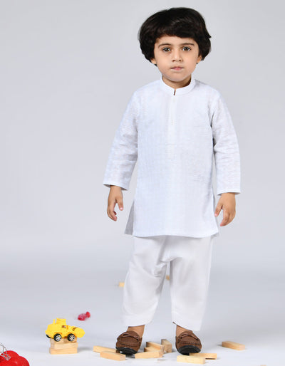 White Kurta Pyjama - J. Junaid Jamshed Infants