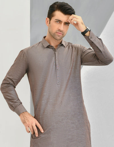 Brown Kameez Shalwar - J. Junaid Jamshed