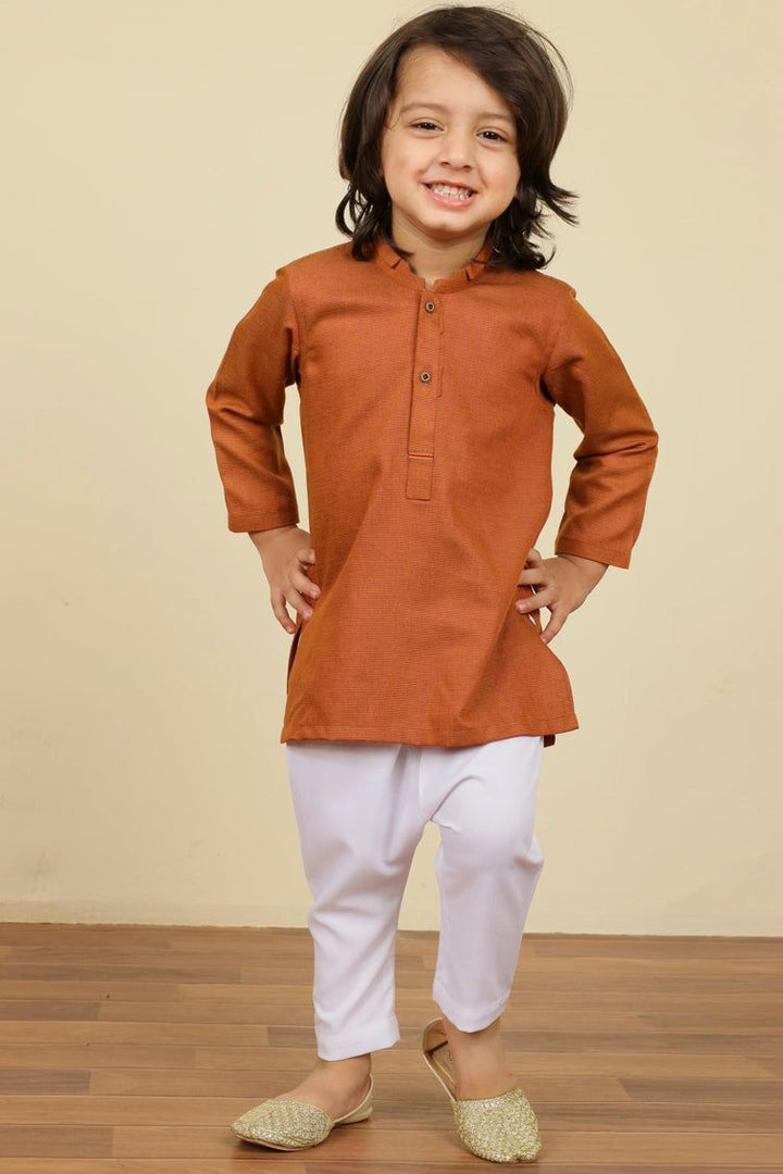 Brown Infant Kameez Shalwar  -  J. Junaid Jamshed