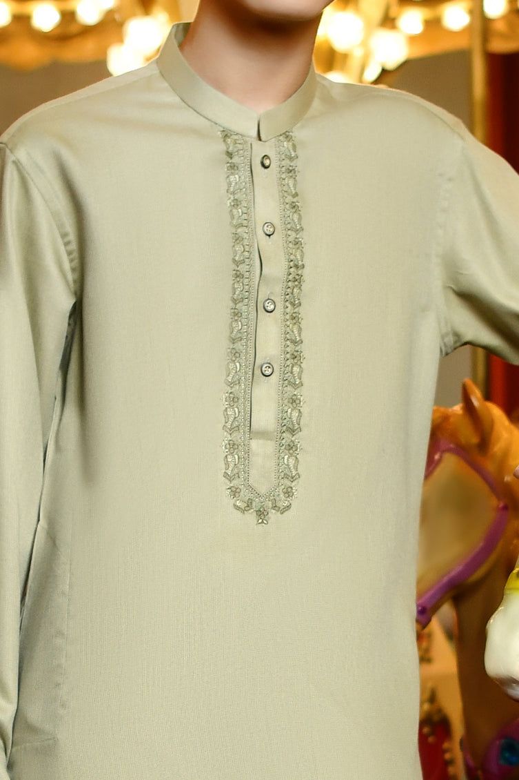 Blended Green Kurta - J. Junaid Jamshed