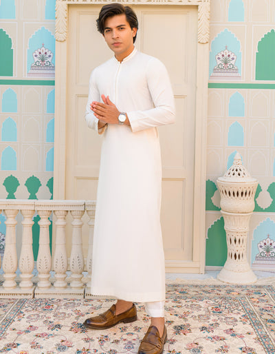 Blended Off White Jubba - J. Junaid Jamshed