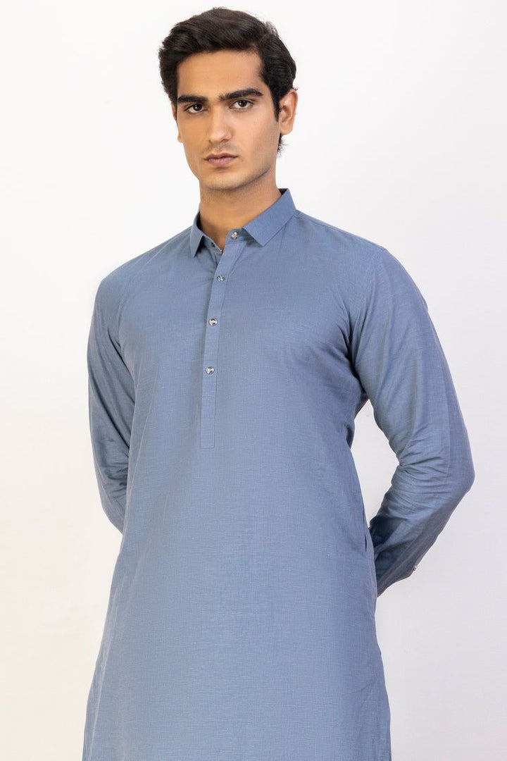 Blended Grey Kameez Shalwar - J. Junaid Jamshed