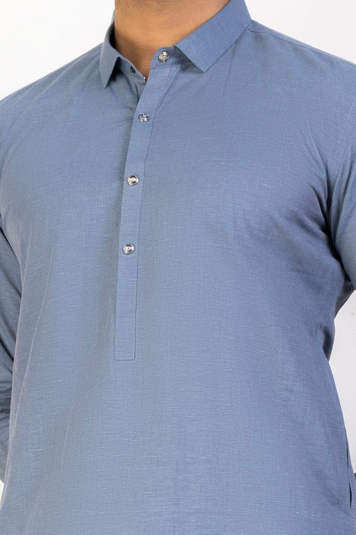 Blended Grey Kameez Shalwar - J. Junaid Jamshed