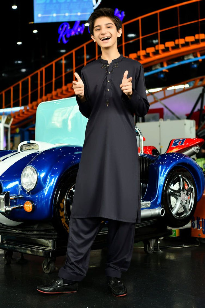 Blended Plum Kameez Shalwar - J. Junaid Jamshed