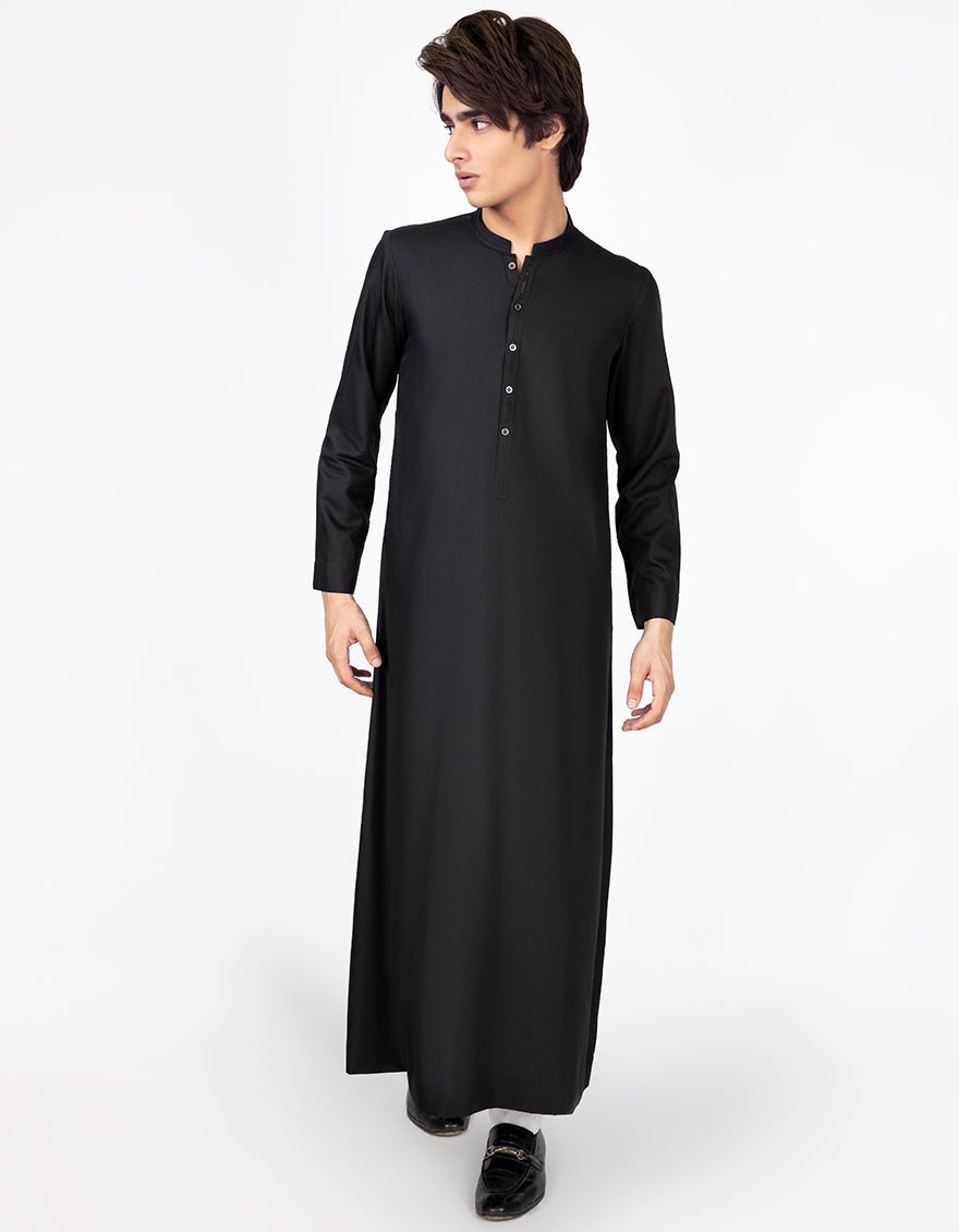 Polyester Black Jubba - J. Junaid Jamshed