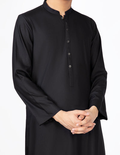 Polyester Black Jubba - J. Junaid Jamshed