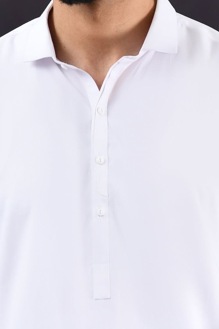 White Kameez Shalwar - J. Junaid Jamshed