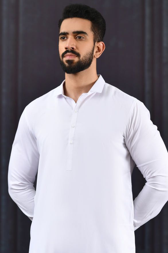 White Kameez Shalwar - J. Junaid Jamshed