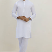 Blended White Kurta Pajama - J. Junaid Jamshed