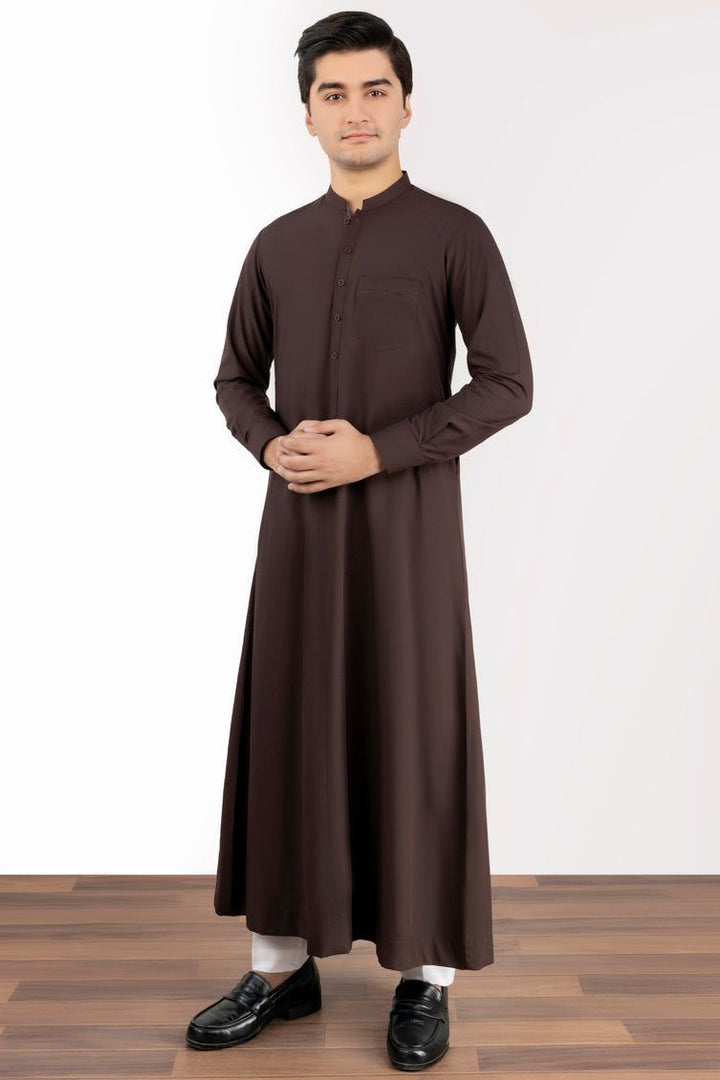 Blended Dark Brown Jubba - J. Junaid Jamshed