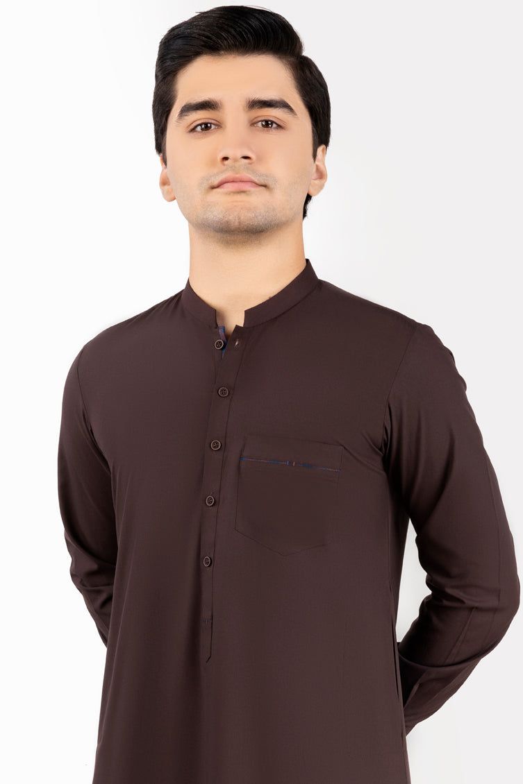 Blended Dark Brown Jubba - J. Junaid Jamshed