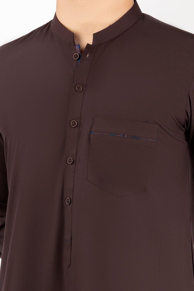 Blended Dark Brown Jubba - J. Junaid Jamshed