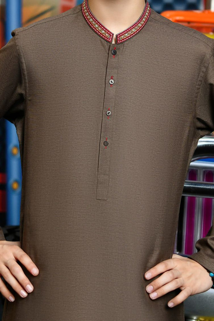 Blended Mud Green Kurta - J. Junaid Jamshed