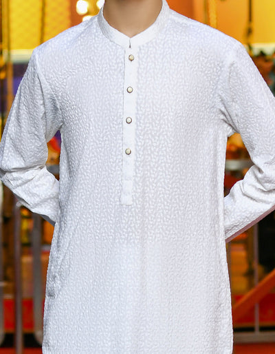 Blended White Shalwar Kameez - J. Junaid Jamshed